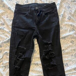 Women's Black Distressed Jeans